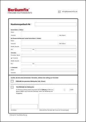 Freigabe Mietkaution