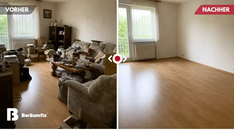 Vorher / Nachher einer Haushaltsauflösung in Berlin Charlottenburg