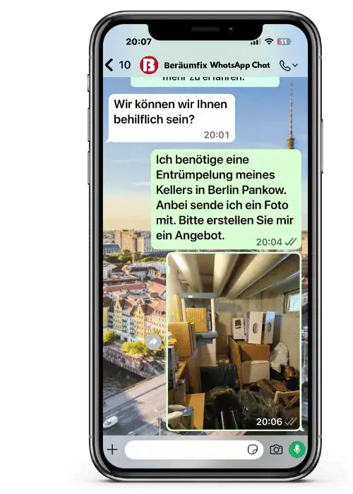 WhatsApp Chat für Ihre Entrümpelung und Haushaltsauflösung Anfragen in Berlin