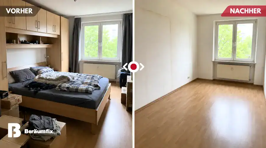Vorher / Nachher einer Haushaltsauflösung in Stuttgart Bad Cannstatt